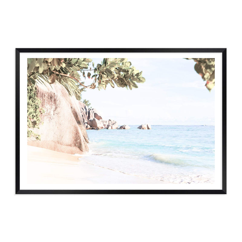 Seaside Oasis-The Paper Tree-beach,coast,coastal,coastline,hamptons,leaves,oasis,ocean,premium art print,private beach,trees,wall art,Wall_Art,Wall_Art_Prints,water,waves