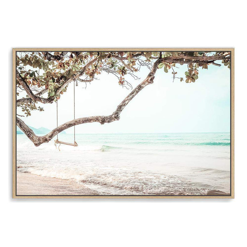 The Beach Side Swing-The Paper Tree-BEACH,boho,botanical,coast,coastal,COASTAL ART,coastline,hamptons,landscape,OCEAN,premium art print,SWING,wall art,Wall_Art,Wall_Art_Prints,WAVES