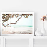 The Beach Side Swing-The Paper Tree-BEACH,boho,botanical,coast,coastal,COASTAL ART,coastline,hamptons,landscape,OCEAN,premium art print,SWING,wall art,Wall_Art,Wall_Art_Prints,WAVES