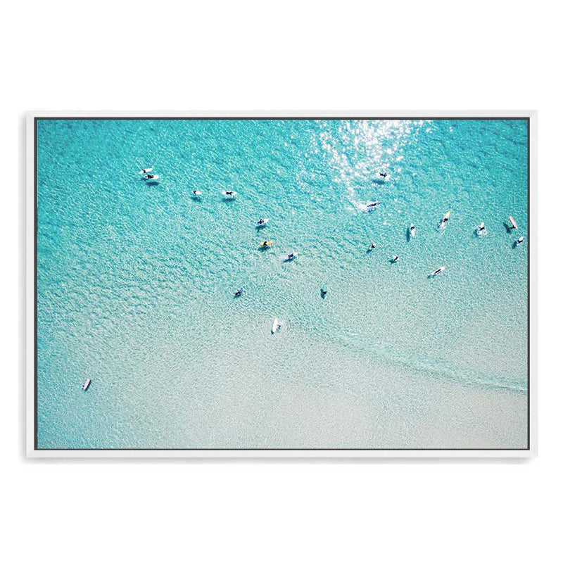 The Surfers-The Paper Tree-aerial,beach,coast,coastal,hamptons,landscape,ocean,pastel,premium art print,surf,surfers,teal,wall art,Wall_Art,Wall_Art_Prints,water,waves