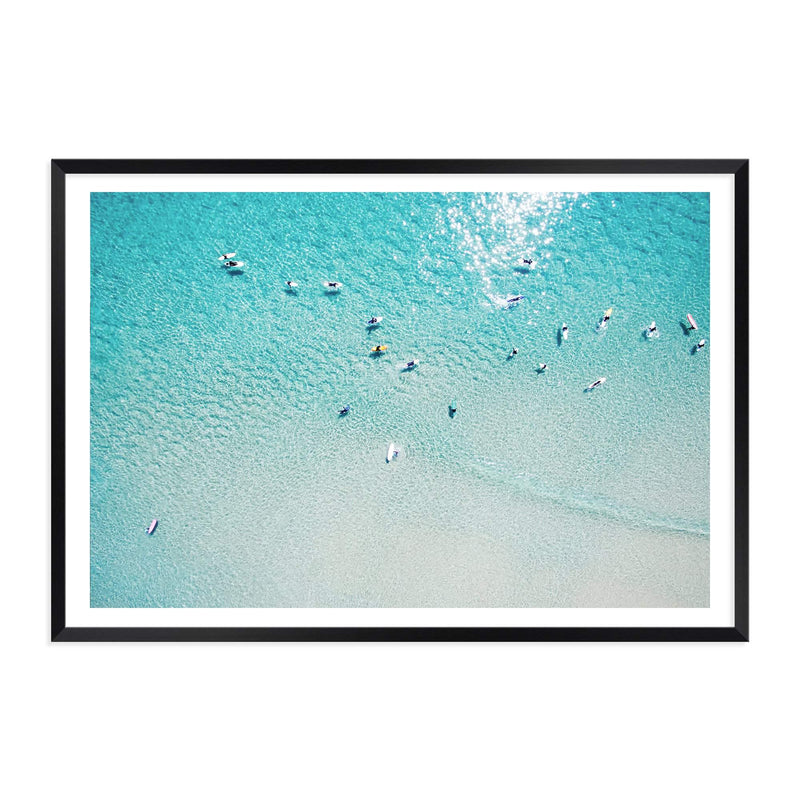 The Surfers-The Paper Tree-aerial,beach,coast,coastal,hamptons,landscape,ocean,pastel,premium art print,surf,surfers,teal,wall art,Wall_Art,Wall_Art_Prints,water,waves