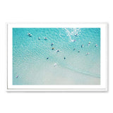 The Surfers-The Paper Tree-aerial,beach,coast,coastal,hamptons,landscape,ocean,pastel,premium art print,surf,surfers,teal,wall art,Wall_Art,Wall_Art_Prints,water,waves