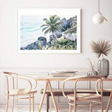 Coastal Paradise-The Paper Tree-BEACH,blue,car,coast,coastline,hamptons,landscape,mayan,mexico,ocean,palm,palm tree,premium art print,wall art,Wall_Art,Wall_Art_Prints,waves