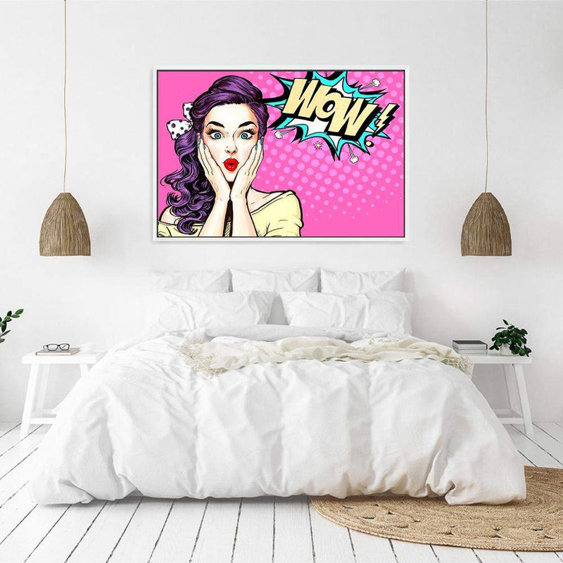 I'm Shocked Pop-The Paper Tree-cartoon,colourful,comic,eclectic,landscape,pink,pop art,premium art print,purple,unique,wall art,Wall_Art,Wall_Art_Prints,woman