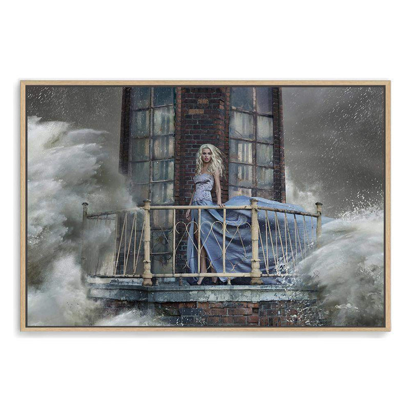 The Lighthouse Beauty-The Paper Tree-architecture,building,fantasy,female,landscape,lighthouse,mythical,ocean,premium art print,storm,wall art,Wall_Art,Wall_Art_Prints,water,woman