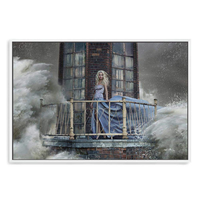 The Lighthouse Beauty-The Paper Tree-architecture,building,fantasy,female,landscape,lighthouse,mythical,ocean,premium art print,storm,wall art,Wall_Art,Wall_Art_Prints,water,woman