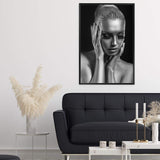 The Woman In Silver-The Paper Tree-black,contemporary,designer,elegant,female,premium art print,silver,statue,wall art,Wall_Art,Wall_Art_Prints,woman