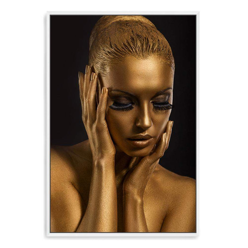 The Woman In Gold-The Paper Tree-contemporary,designer,elegant,female,gold,premium art print,statue,wall art,Wall_Art,Wall_Art_Prints,woman