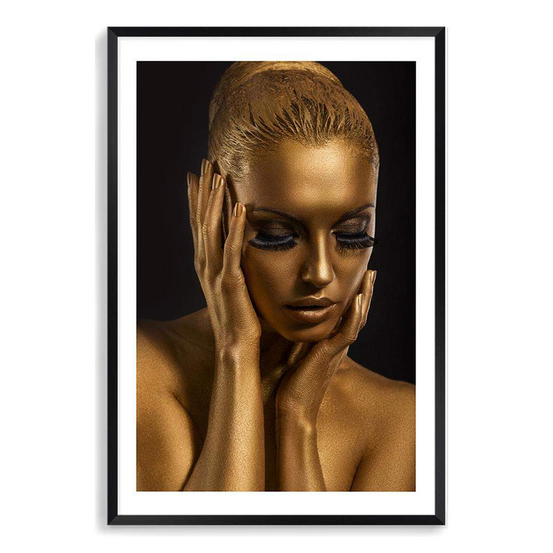 The Woman In Gold-The Paper Tree-contemporary,designer,elegant,female,gold,premium art print,statue,wall art,Wall_Art,Wall_Art_Prints,woman