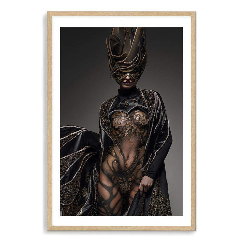 The Butterfly Queen-The Paper Tree-black,butterfly,eclectic,fantasy,female,gold,portrait,premium art print,unique,wall art,Wall_Art,Wall_Art_Prints,woman