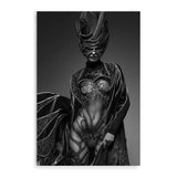 The Butterfly Queen II-The Paper Tree-black,black & white,butterfly,eclectic,fantasy,female,gold,monochrome,portrait,premium art print,unique,wall art,Wall_Art,Wall_Art_Prints,woman