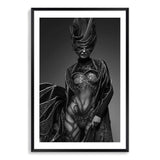 The Butterfly Queen II-The Paper Tree-black,black & white,butterfly,eclectic,fantasy,female,gold,monochrome,portrait,premium art print,unique,wall art,Wall_Art,Wall_Art_Prints,woman