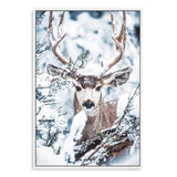 Deer In The Forest-The Paper Tree-animal,blue,christmas,deer,elk,forest,nature,portrait,premium art print,stag,TAN,trees,wall art,Wall_Art,Wall_Art_Prints,white,woods,xmas