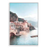 Amalfi City | Amalfi Coast-The Paper Tree-Amalfi,amalfi city,amalfi coast,architecture,blue,boho,building,city,coast,coastline,italy,ocean,pastel,pink,portrait,premium art print,teal,town,village,wall art,Wall_Art,Wall_Art_Prints,water