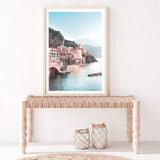 Amalfi City | Amalfi Coast-The Paper Tree-Amalfi,amalfi city,amalfi coast,architecture,blue,boho,building,city,coast,coastline,italy,ocean,pastel,pink,portrait,premium art print,teal,town,village,wall art,Wall_Art,Wall_Art_Prints,water