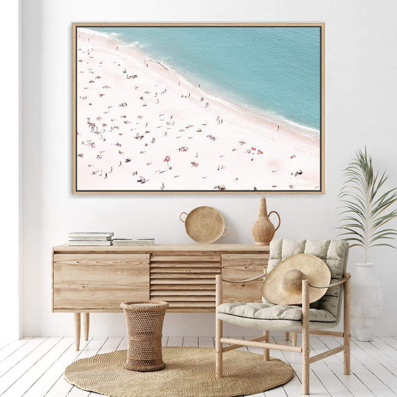 The Beach-The Paper Tree-beach,busy beach,coast,coastal,hamptons,landscape,ocean,premium art print,sand,shore,wall art,Wall_Art,Wall_Art_Prints