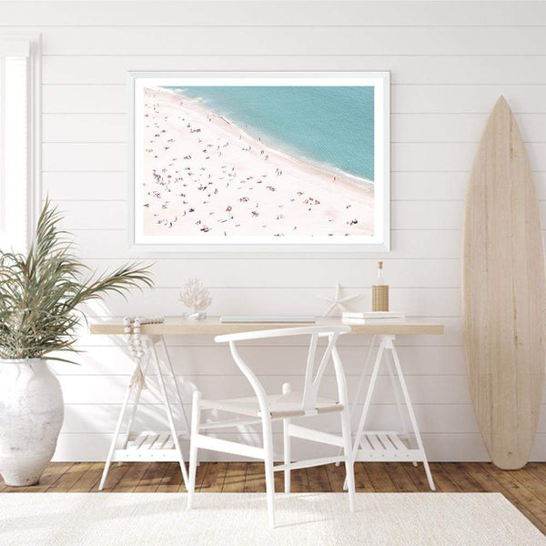 The Beach-The Paper Tree-beach,busy beach,coast,coastal,hamptons,landscape,ocean,premium art print,sand,shore,wall art,Wall_Art,Wall_Art_Prints