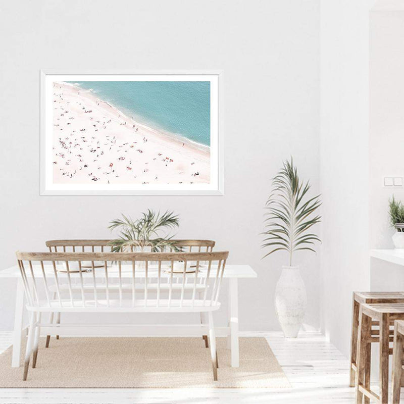 The Beach-The Paper Tree-beach,busy beach,coast,coastal,hamptons,landscape,ocean,premium art print,sand,shore,wall art,Wall_Art,Wall_Art_Prints