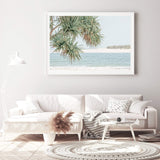 Pandanus By The Beach-The Paper Tree-australia,beach,blue,boho,botanical,coast,coastal,hamptons,landscape,muted tone,ocean,palm,palm tree,pandanus,pandanus tree,premium art print,wall art,Wall_Art,Wall_Art_Prints