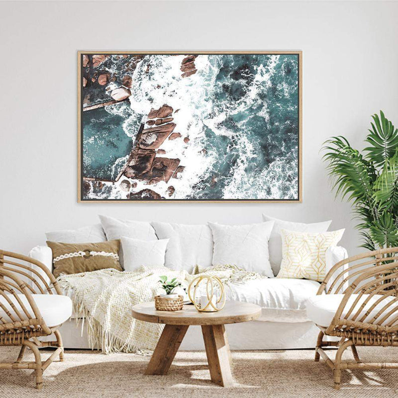 The Ocean Rock Pool-The Paper Tree-africa,beach,coast,coastal,hamptons,landscape,ocean,ocean pool,pool,premium art print,rocks,sea,seascape,seaside,shore,teal,wall art,Wall_Art,Wall_Art_Prints,water,waves