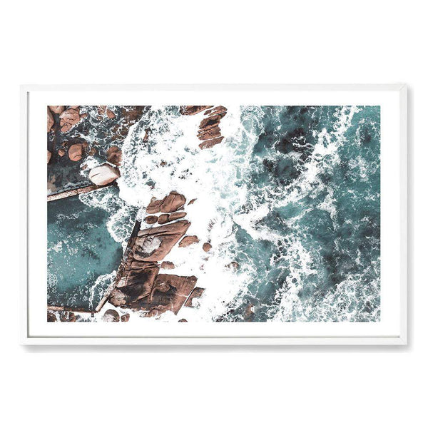 The Ocean Rock Pool-The Paper Tree-africa,beach,coast,coastal,hamptons,landscape,ocean,ocean pool,pool,premium art print,rocks,sea,seascape,seaside,shore,teal,wall art,Wall_Art,Wall_Art_Prints,water,waves