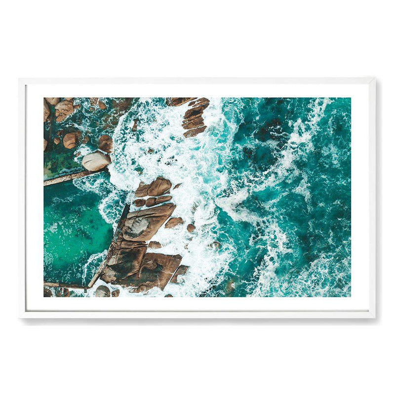 The Ocean Rock Pool II-The Paper Tree-africa,architecture,beachbuilding,coast,coastal,hamptons,landscape,ocean,ocean pool,pool,premium art print,retro,rocks,sea,seascape,seaside,shore,teal,vintage,wall art,Wall_Art,Wall_Art_Prints,water,waves