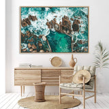 Ocean Rock Pool II-The Paper Tree-africa,beach,blue,coast,coastal,green,hamptons,landscape,ocean,ocean pool,pool,premium art print,rocks,sea,seascape,seaside,shore,teal,wall art,Wall_Art,Wall_Art_Prints,water,waves