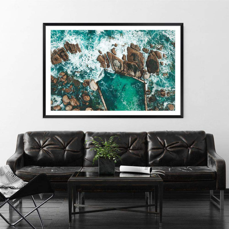 Ocean Rock Pool II-The Paper Tree-africa,beach,blue,coast,coastal,green,hamptons,landscape,ocean,ocean pool,pool,premium art print,rocks,sea,seascape,seaside,shore,teal,wall art,Wall_Art,Wall_Art_Prints,water,waves