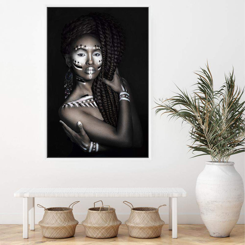 African Tribal Woman-The Paper Tree-african,african queen,BLACK,feature female,female,painted tribal woman,painted woman,portrait,premium art print,TRIBAL,TRIBAL WOMAN,wall art,Wall_Art,Wall_Art_Prints,woman