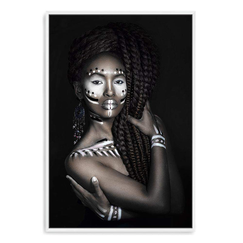 African Tribal Woman-The Paper Tree-african,african queen,BLACK,feature female,female,painted tribal woman,painted woman,portrait,premium art print,TRIBAL,TRIBAL WOMAN,wall art,Wall_Art,Wall_Art_Prints,woman