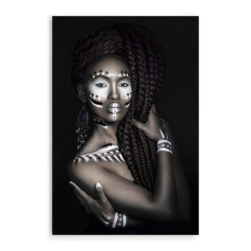 African Tribal Woman-The Paper Tree-african,african queen,BLACK,feature female,female,painted tribal woman,painted woman,portrait,premium art print,TRIBAL,TRIBAL WOMAN,wall art,Wall_Art,Wall_Art_Prints,woman