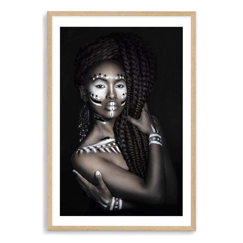 African Tribal Woman-The Paper Tree-african,african queen,BLACK,feature female,female,painted tribal woman,painted woman,portrait,premium art print,TRIBAL,TRIBAL WOMAN,wall art,Wall_Art,Wall_Art_Prints,woman