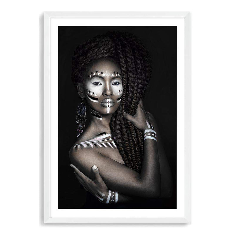 African Tribal Woman-The Paper Tree-african,african queen,BLACK,feature female,female,painted tribal woman,painted woman,portrait,premium art print,TRIBAL,TRIBAL WOMAN,wall art,Wall_Art,Wall_Art_Prints,woman