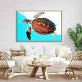 Turtle-The Paper Tree-Animal,Beach,Blue,Coastal,landscape,Ocean,premium art print,Sea,Sea Animal,Sea Creature,Turtle,wall art,Wall_Art,Wall_Art_Prints,Water