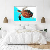 Turtle-The Paper Tree-Animal,Beach,Blue,Coastal,landscape,Ocean,premium art print,Sea,Sea Animal,Sea Creature,Turtle,wall art,Wall_Art,Wall_Art_Prints,Water