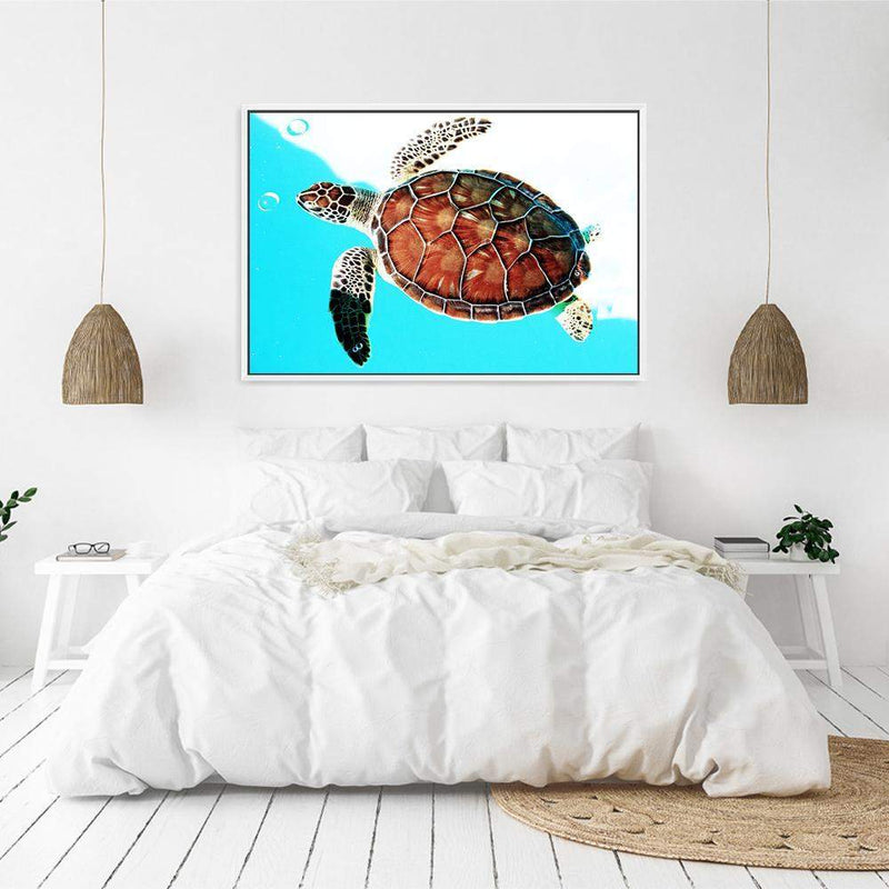 Turtle-The Paper Tree-Animal,Beach,Blue,Coastal,landscape,Ocean,premium art print,Sea,Sea Animal,Sea Creature,Turtle,wall art,Wall_Art,Wall_Art_Prints,Water