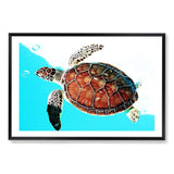 Turtle-The Paper Tree-Animal,Beach,Blue,Coastal,landscape,Ocean,premium art print,Sea,Sea Animal,Sea Creature,Turtle,wall art,Wall_Art,Wall_Art_Prints,Water