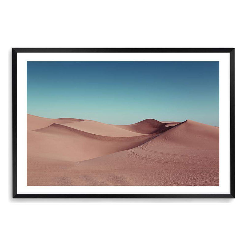 Desert Sand Dunes-The Paper Tree-Art_Prints,Artwork,blue,boho,burnt orange,Californian desert,desert,Designer,horizon,landscape,moroccan,moroccan desert,morocco,orange,premium art print,sand dunes,TAN,wall art,Wall_Art,Wall_Art_Prints