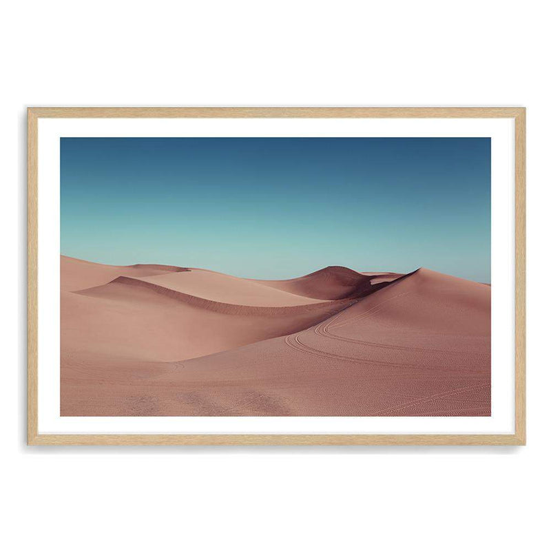 Desert Sand Dunes-The Paper Tree-Art_Prints,Artwork,blue,boho,burnt orange,Californian desert,desert,Designer,horizon,landscape,moroccan,moroccan desert,morocco,orange,premium art print,sand dunes,TAN,wall art,Wall_Art,Wall_Art_Prints