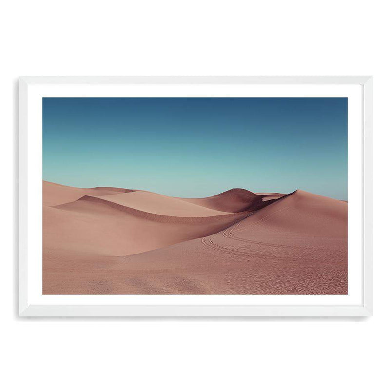 Desert Sand Dunes-The Paper Tree-Art_Prints,Artwork,blue,boho,burnt orange,Californian desert,desert,Designer,horizon,landscape,moroccan,moroccan desert,morocco,orange,premium art print,sand dunes,TAN,wall art,Wall_Art,Wall_Art_Prints