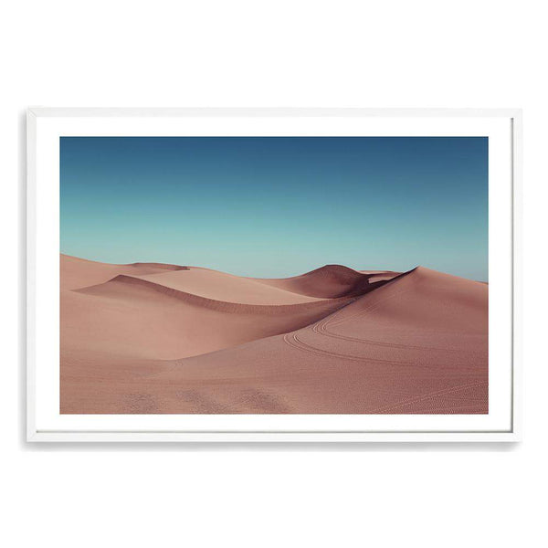 Desert Sand Dunes-The Paper Tree-Art_Prints,Artwork,blue,boho,burnt orange,Californian desert,desert,Designer,horizon,landscape,moroccan,moroccan desert,morocco,orange,premium art print,sand dunes,TAN,wall art,Wall_Art,Wall_Art_Prints