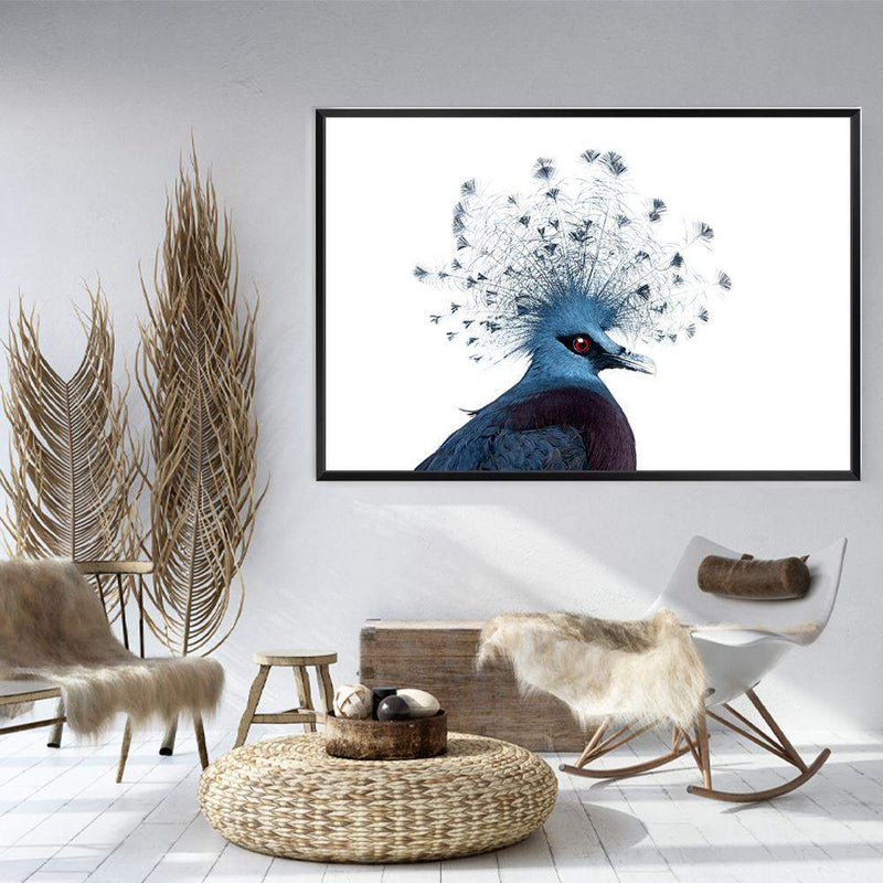 Victoria Crowned Pigeon-The Paper Tree-animal,bird,birds,blue,hamptons,landscape,pigeon,premium art print,victoria crowned pigeon,wall art,Wall_Art,Wall_Art_Prints