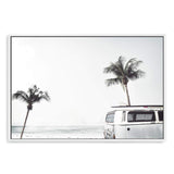 Kombi By The Beach-The Paper Tree-beach,blue,boho,car,coastal,coastal palm,combi,combi van,hamptons,kombi,kombi van,landscape,ocean,palm,palm tree,pastel,premium art print,sea,van,wall art,Wall_Art,Wall_Art_Prints