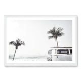 Kombi By The Beach-The Paper Tree-beach,blue,boho,car,coastal,coastal palm,combi,combi van,hamptons,kombi,kombi van,landscape,ocean,palm,palm tree,pastel,premium art print,sea,van,wall art,Wall_Art,Wall_Art_Prints