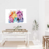 Watercolour Zebra-The Paper Tree-AFRICAN ANIMAL,African animals,animal,Artwork,blue,green,landscape,nursery,orange,pink,premium art print,purple,rainbow,wall art,Wall_Art,Wall_Art_Prints,watercolor,Watercolour,watercolour art print,watercolour artwork,WATERCOLOUR ZEBRA,Watercolour_Animals,yellow,ZEBRA