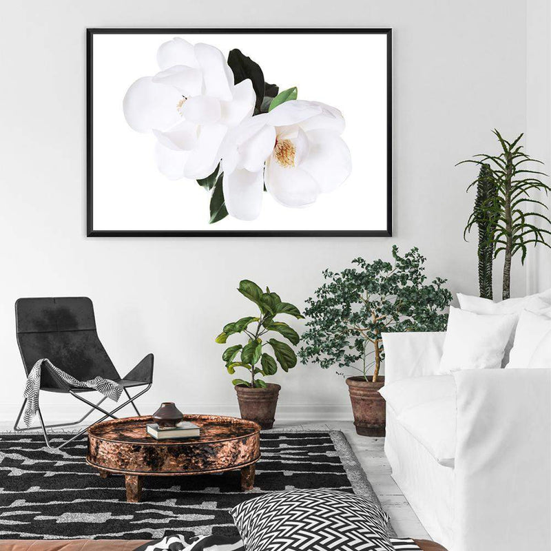 Magnolia Flowers II-The Paper Tree-botanical,floral,flower,hamptons,magnolia,magnolia flower,neutral,portrait,premium art print,wall art,Wall_Art,Wall_Art_Prints,white,white flower,white magnolia