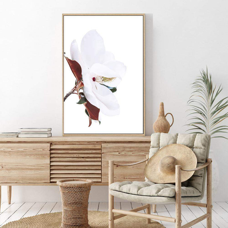 Magnolia Flowers-The Paper Tree-botanical,floral,flower,green,hamptons,landscape,magnolia,magnolia flower,neutral,premium art print,wall art,Wall_Art,Wall_Art_Prints,white,white flower,white magnolia