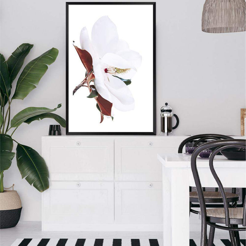 White Magnolia-The Paper Tree-botanical,floral,flower,hamptons,magnolia,magnolia flower,neutral,portrait,premium art print,tan,wall art,Wall_Art,Wall_Art_Prints,white,white flower,white magnolia