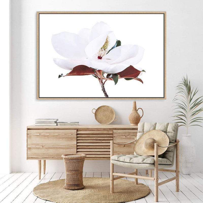 White Magnolia II-The Paper Tree-botanical,floral,flower,hamptons,landscape,magnolia,magnolia flower,neutral,premium art print,tan,wall art,Wall_Art,Wall_Art_Prints,white,white flower,white magnolia