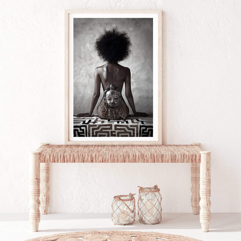 African Beauty-The Paper Tree-africa,african,boho,feature female,female,naked,painted woman,portrait,premium art print,queen,tribal,tribal woman,wall art,Wall_Art,Wall_Art_Prints,woman,women